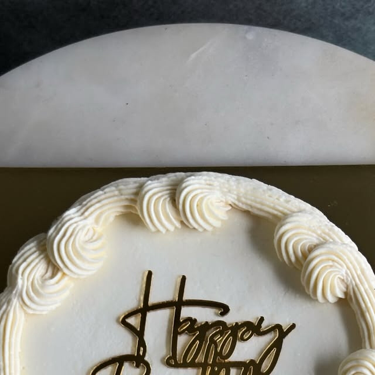 Minimal white celebration cake